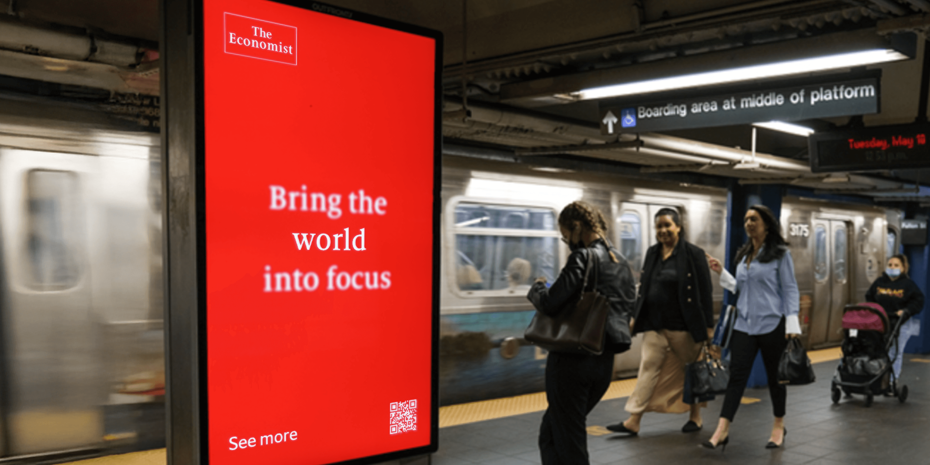 The Economist ad in New york Subway Station.