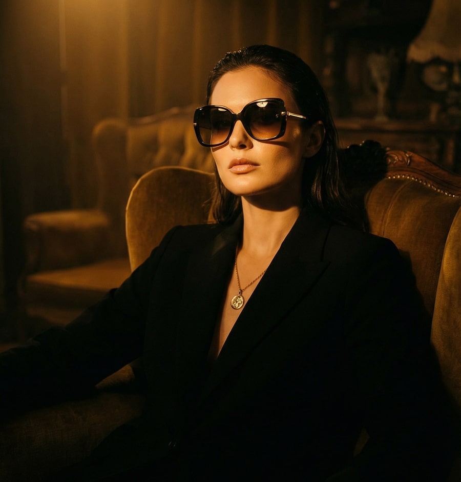 a photography of a woman in cinema