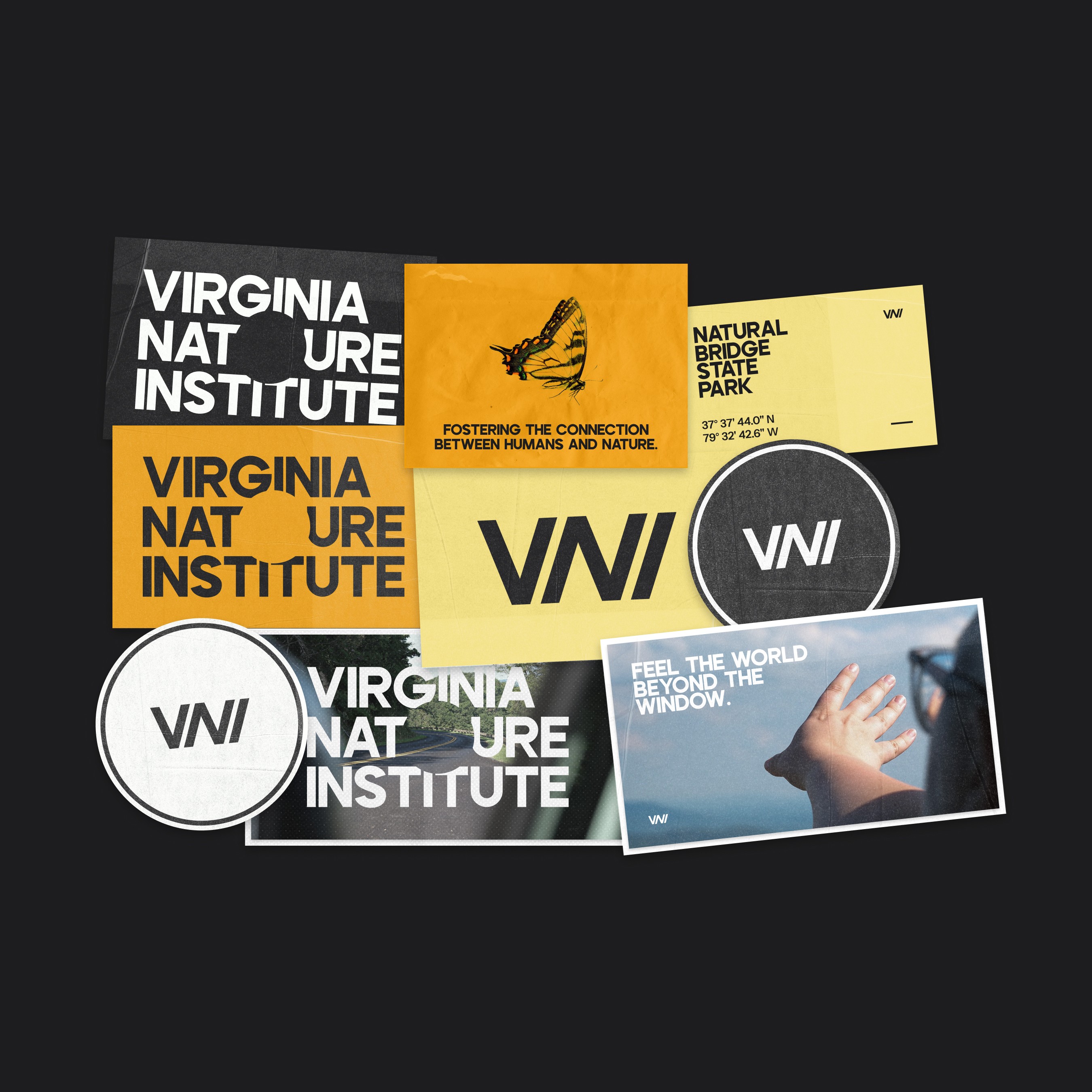 Streetside billboard with flyposters of the Batch.Works brand and illustrations