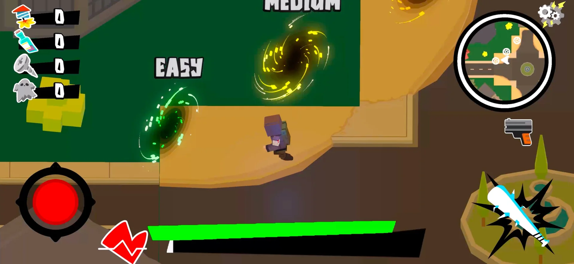 Zombie Citizen player choosing between easy and medium difficulty portals