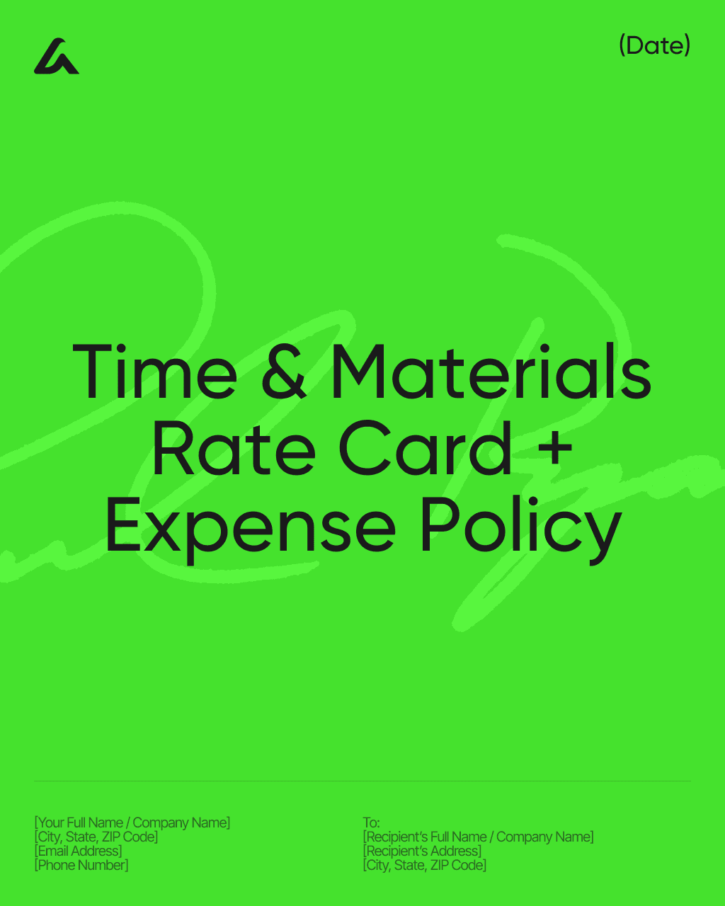 Time & Materials Rate Card + Expense Policy