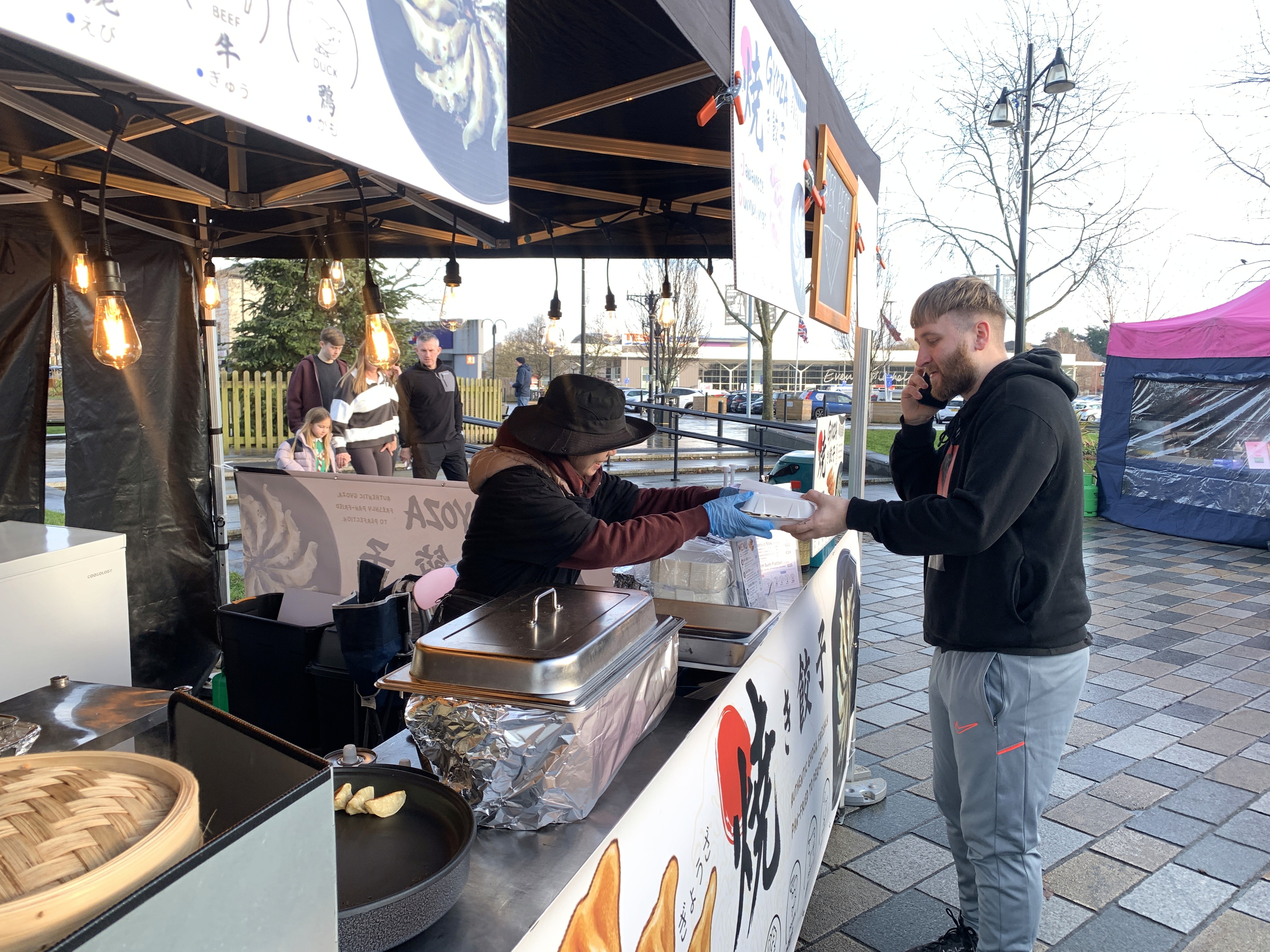 Top view of coffee can mockup with bold black typography on white background