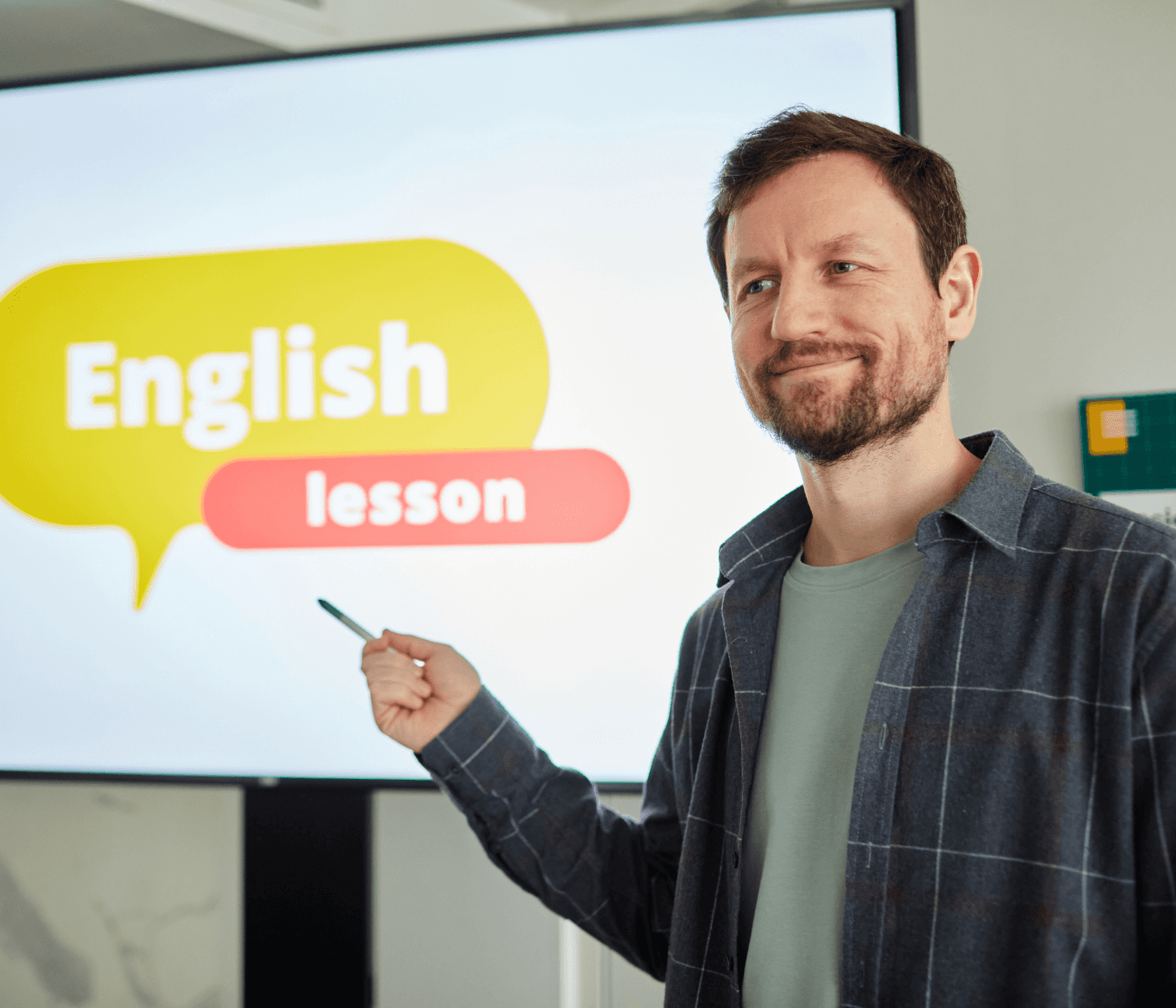 a woman explaining something to a group of people