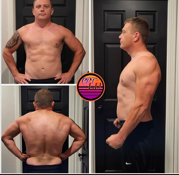 Weight loss coaching before and after over 2 months.