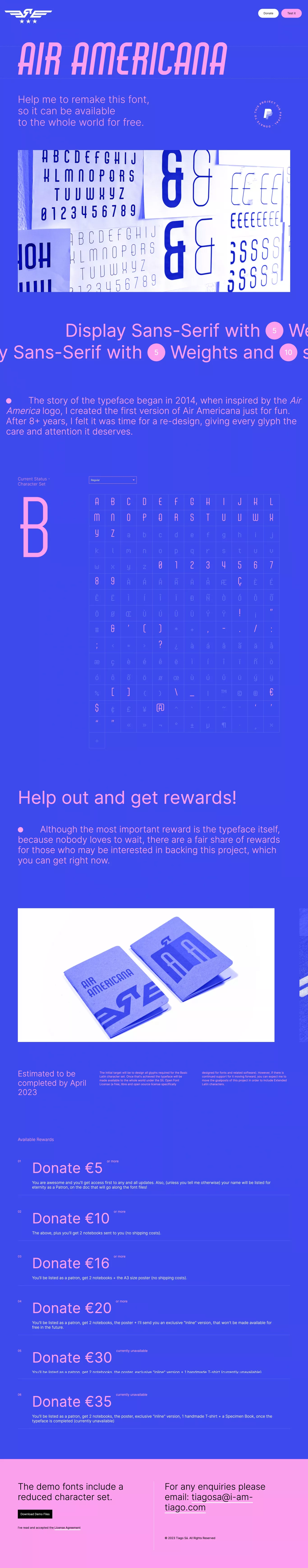 Air Americana landing page screenshot showcasing Design and Writing design