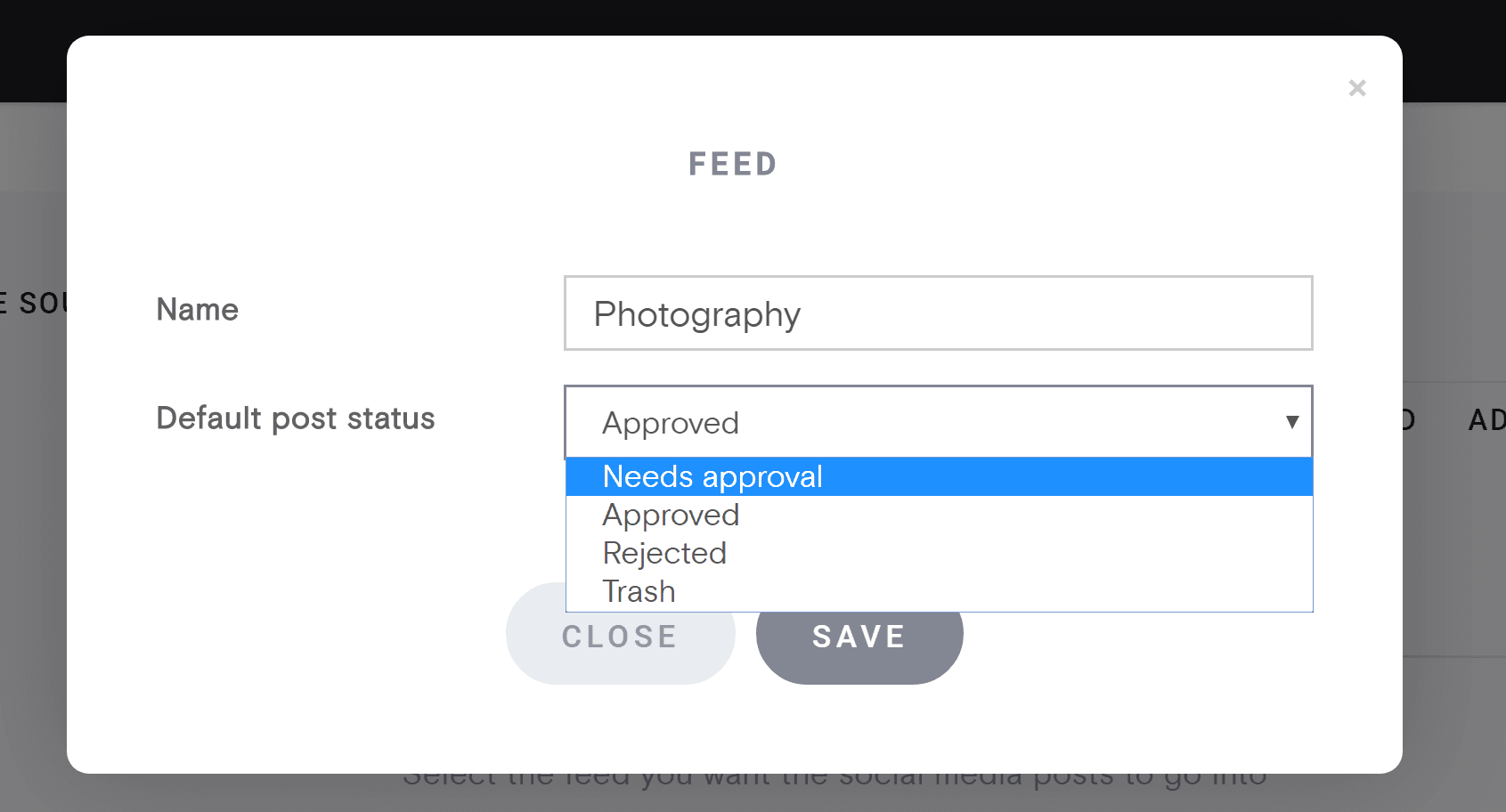 curator feed setup