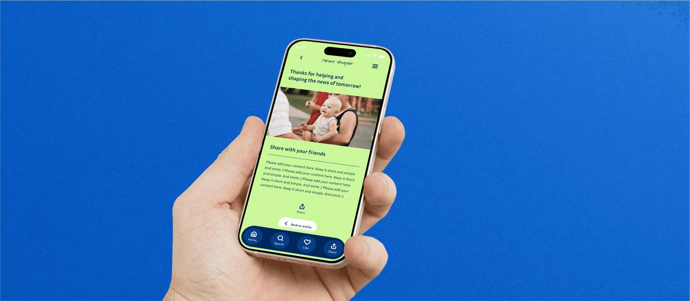 UI Design mobile App News Shaper