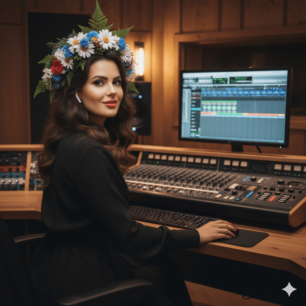 Music producer sitting on a chair in his studio