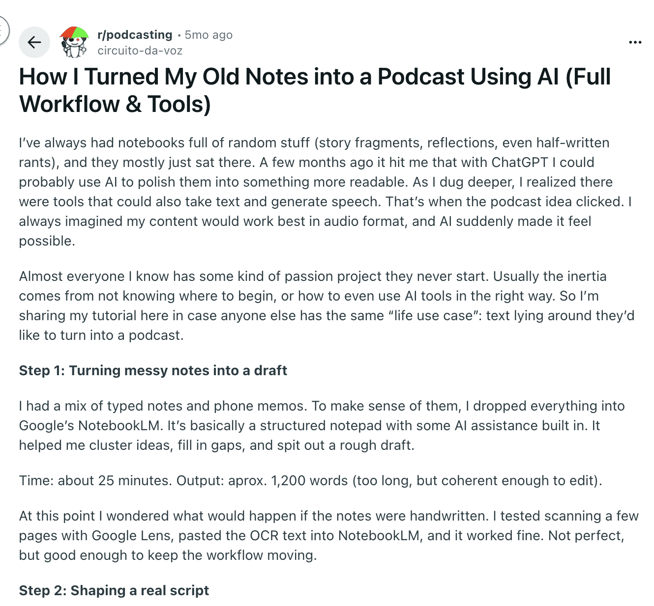 reddit post mentioning wondercraft