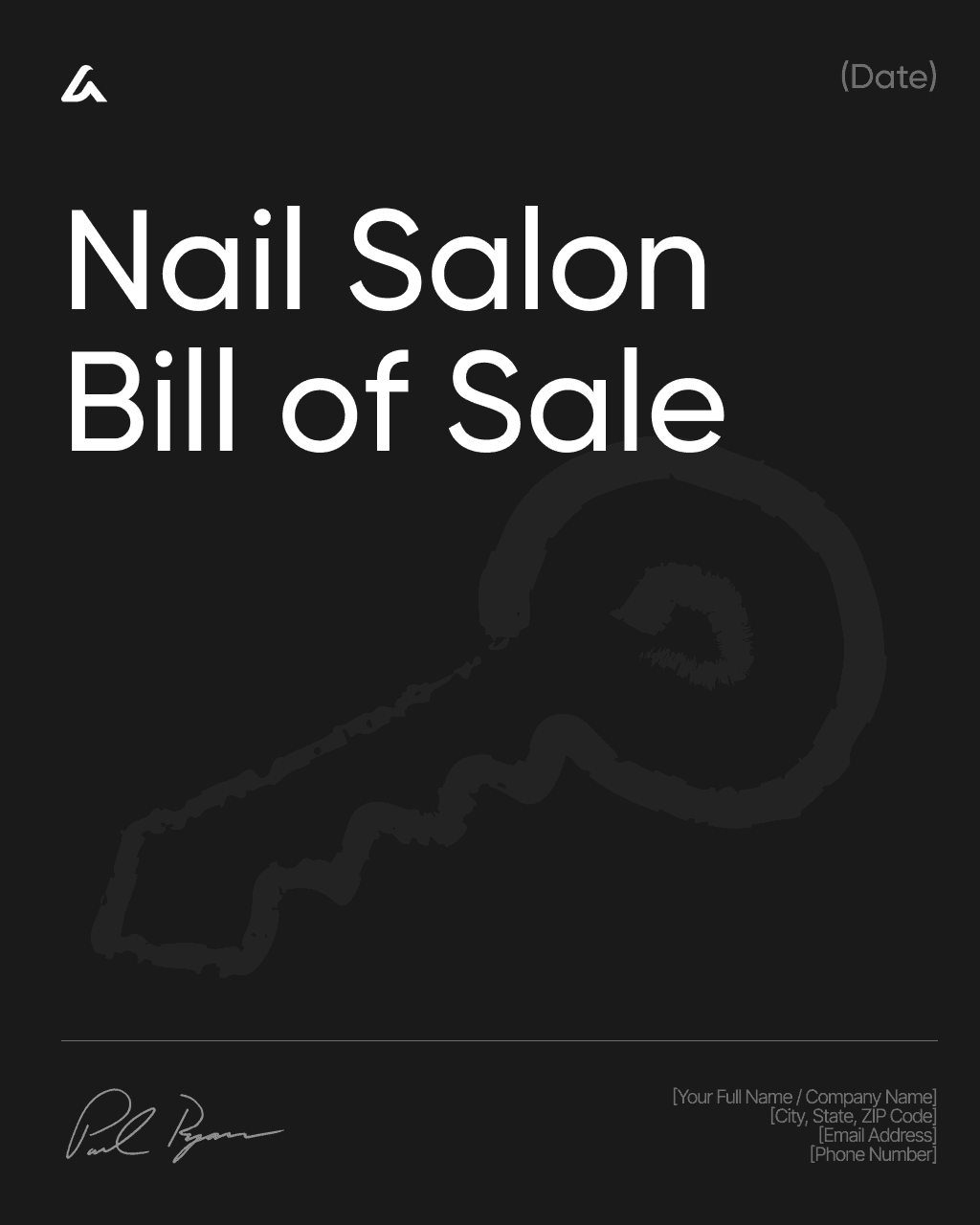 Nail Salon Bill of Sale