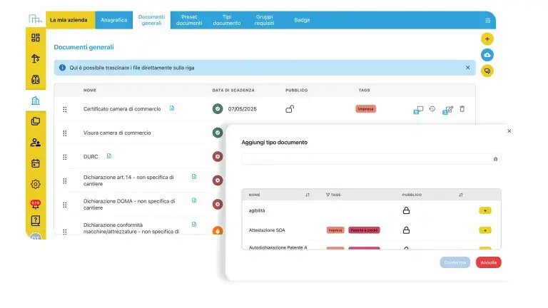 schermata archivio documentale software per la gestione dei documenti