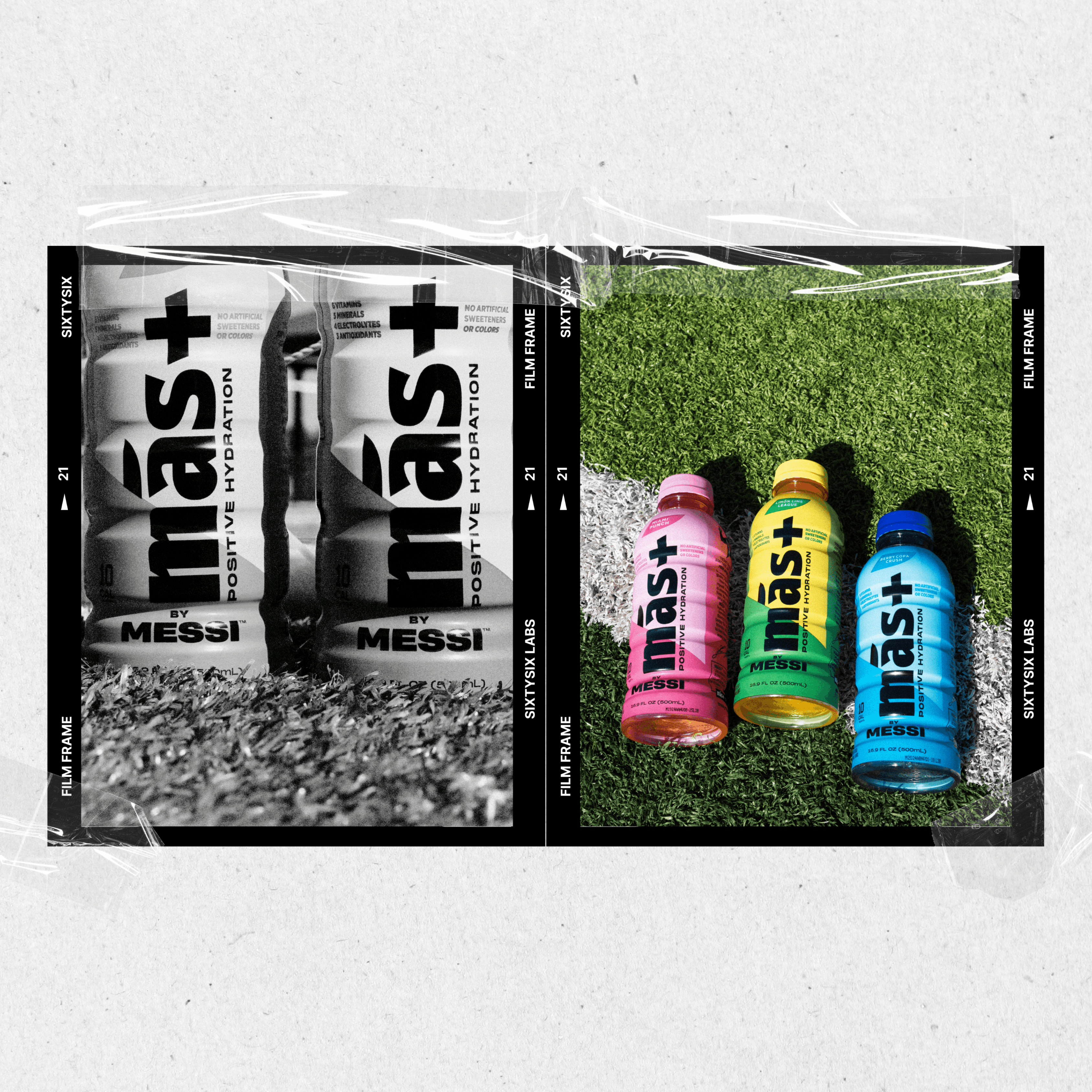 Lifestyle campaign image for Más by Messi featuring product wiht Johnny Baru Media