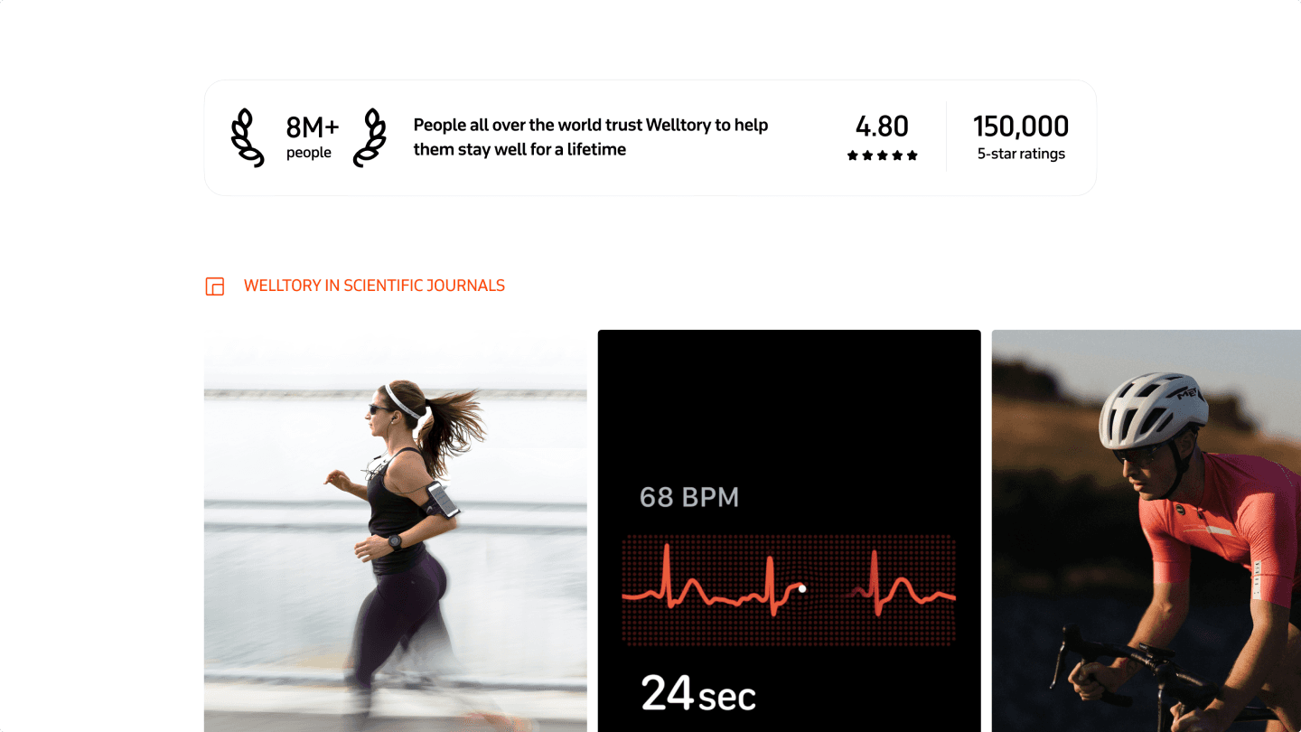 Part of the homepage of welltory.com