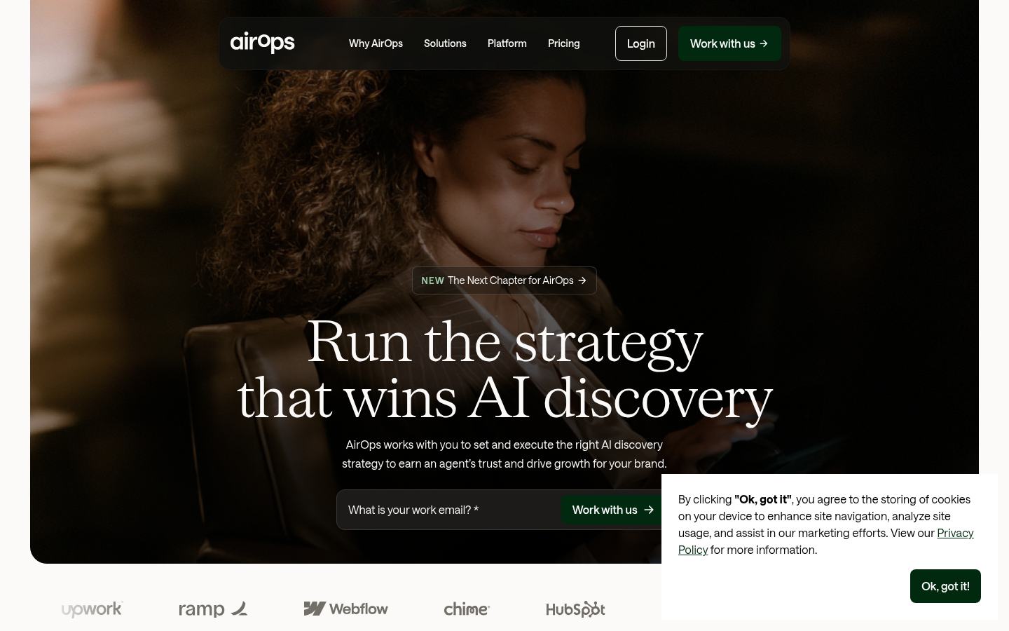 AirOps public homepage describing its content workflow platform