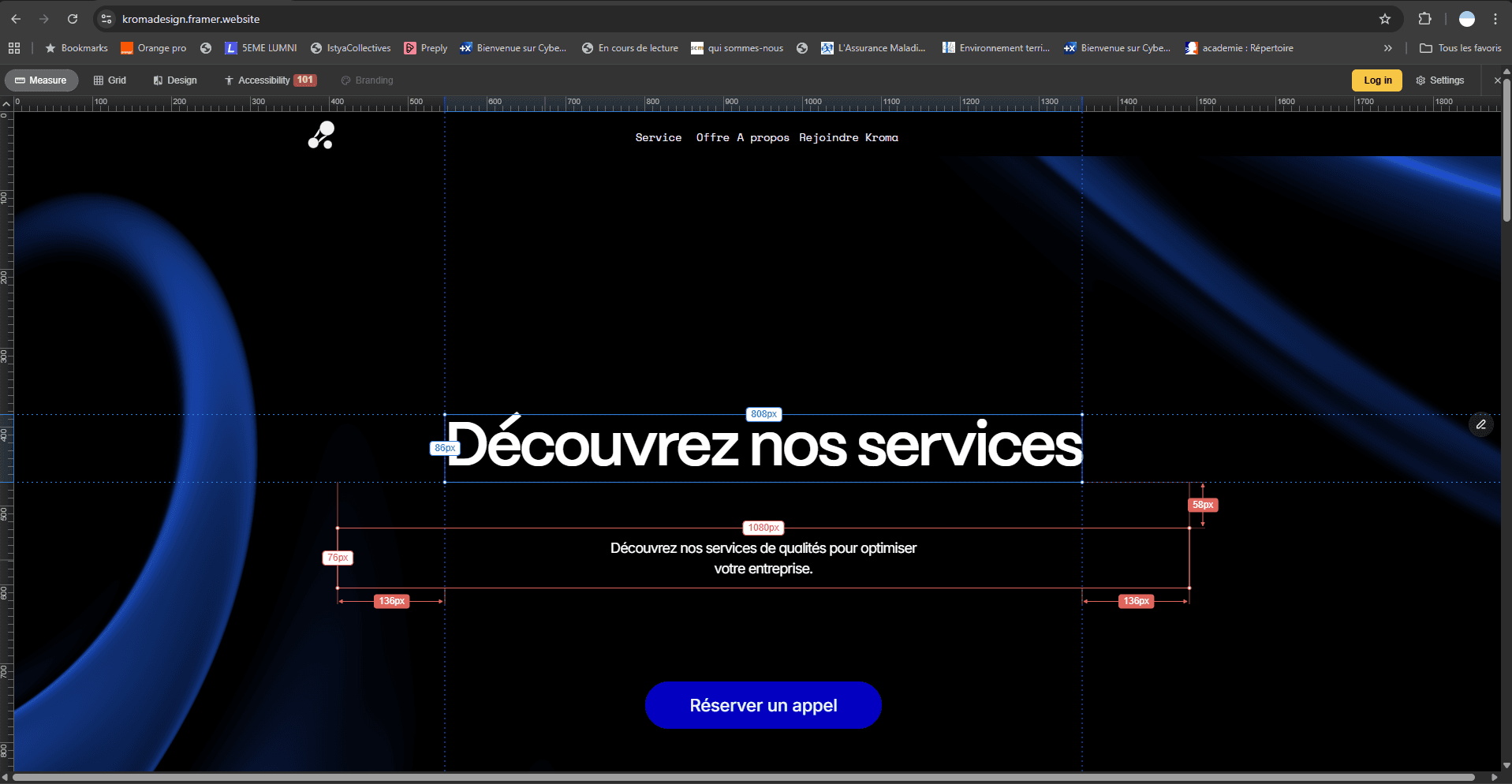 La mise en forme et la prise de mesure d'un site web