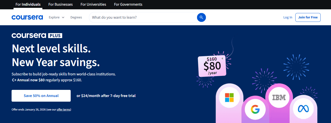 Coursera (University Partners)&nbsp;
