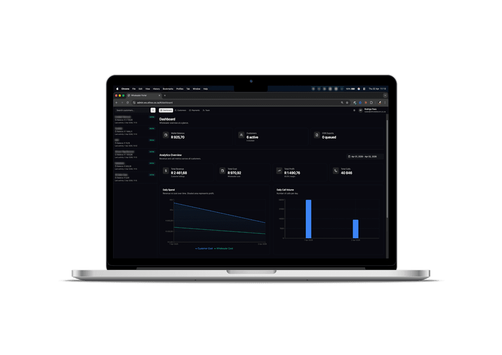 Screenshot of Wholesaler Platoform