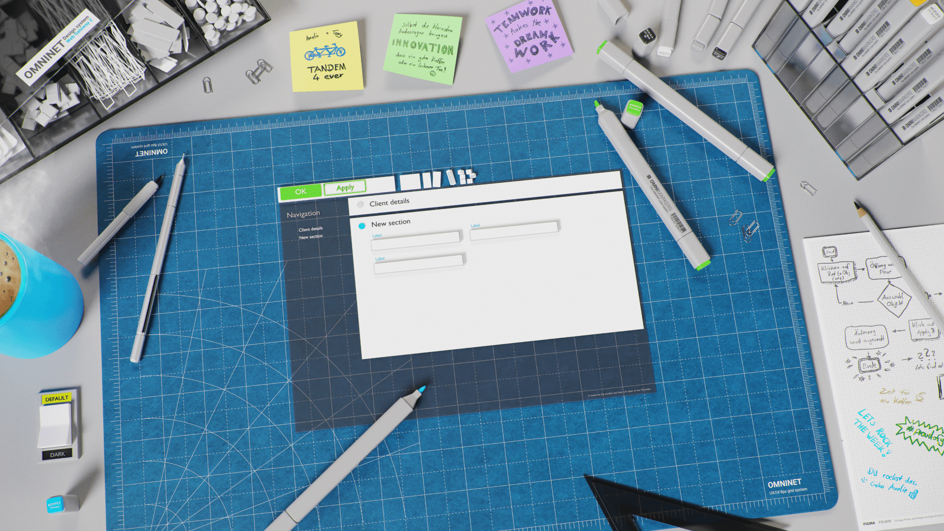 Futuristic white vehicle with large black and orange front wheel.