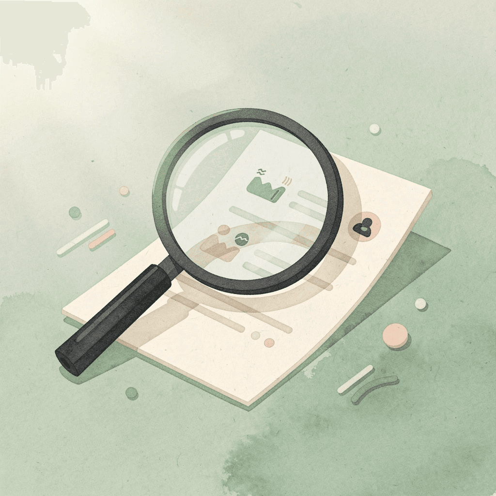 Magnifying glass examining an incomplete settlement dashboard