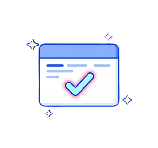 Tela com check verde