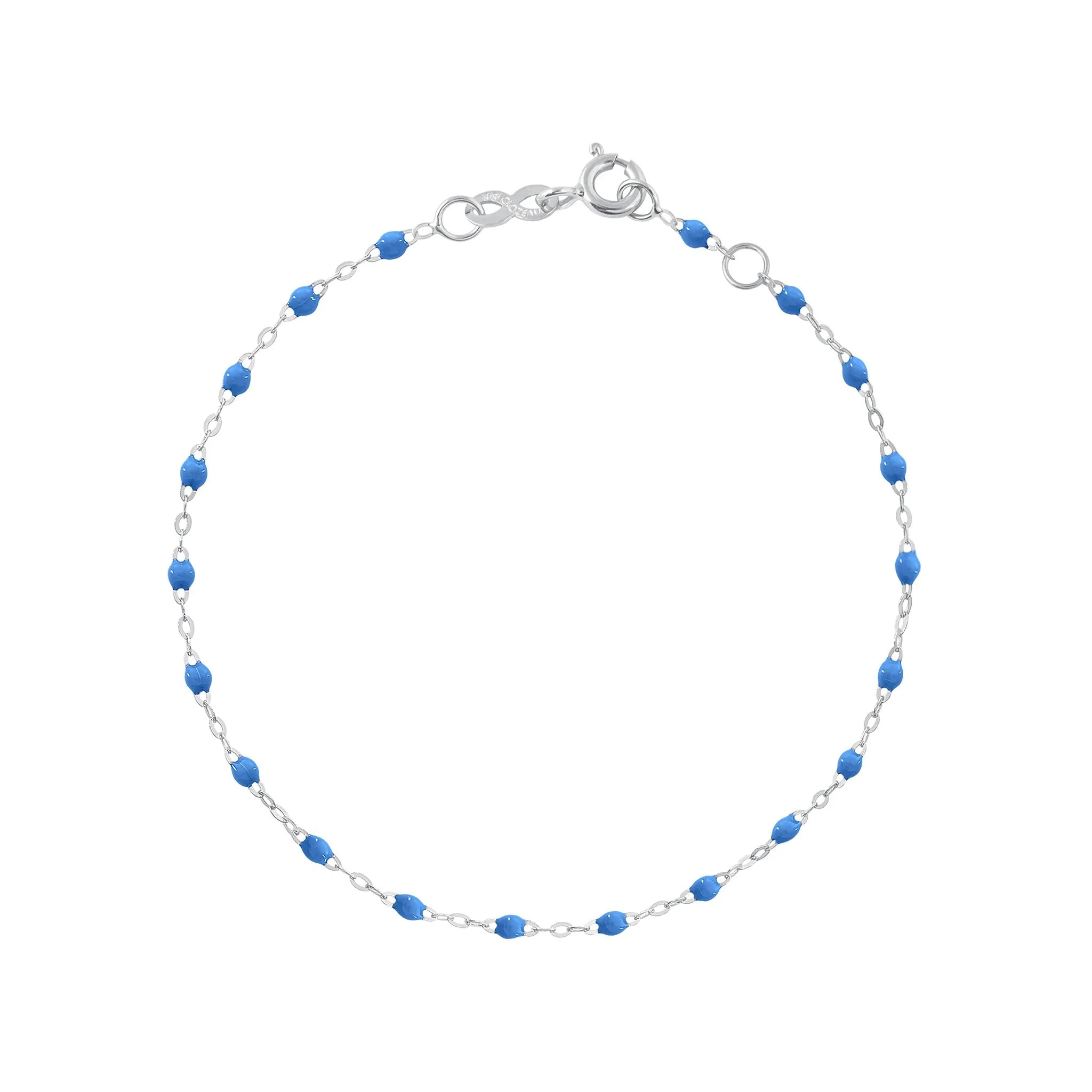Bracelet bleu fluo Classique Gigi, or blanc