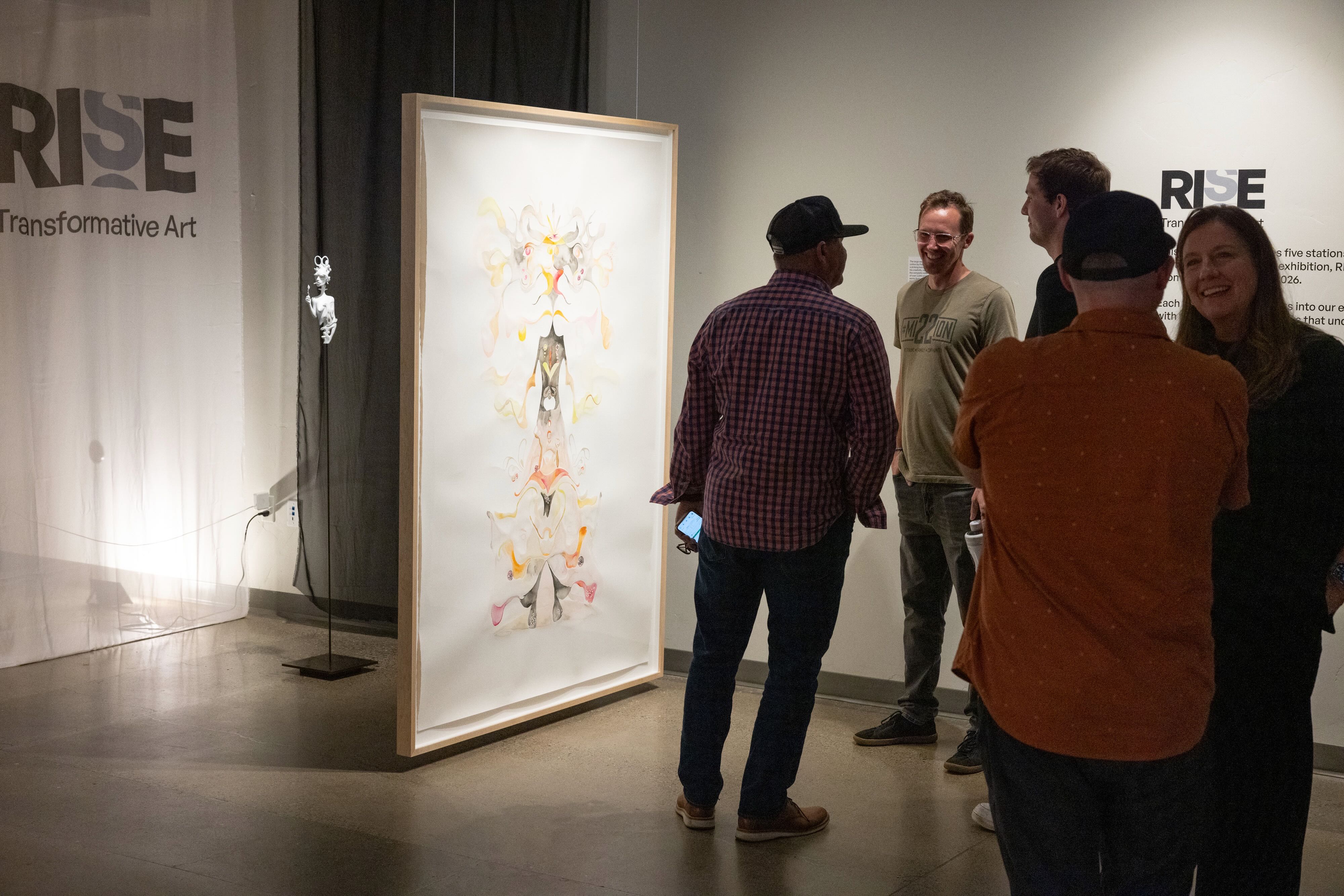 An art gallery showing the work of Patrick Stull at the Artificiality Summit