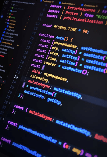 Closeup image of code on a laptop screen
