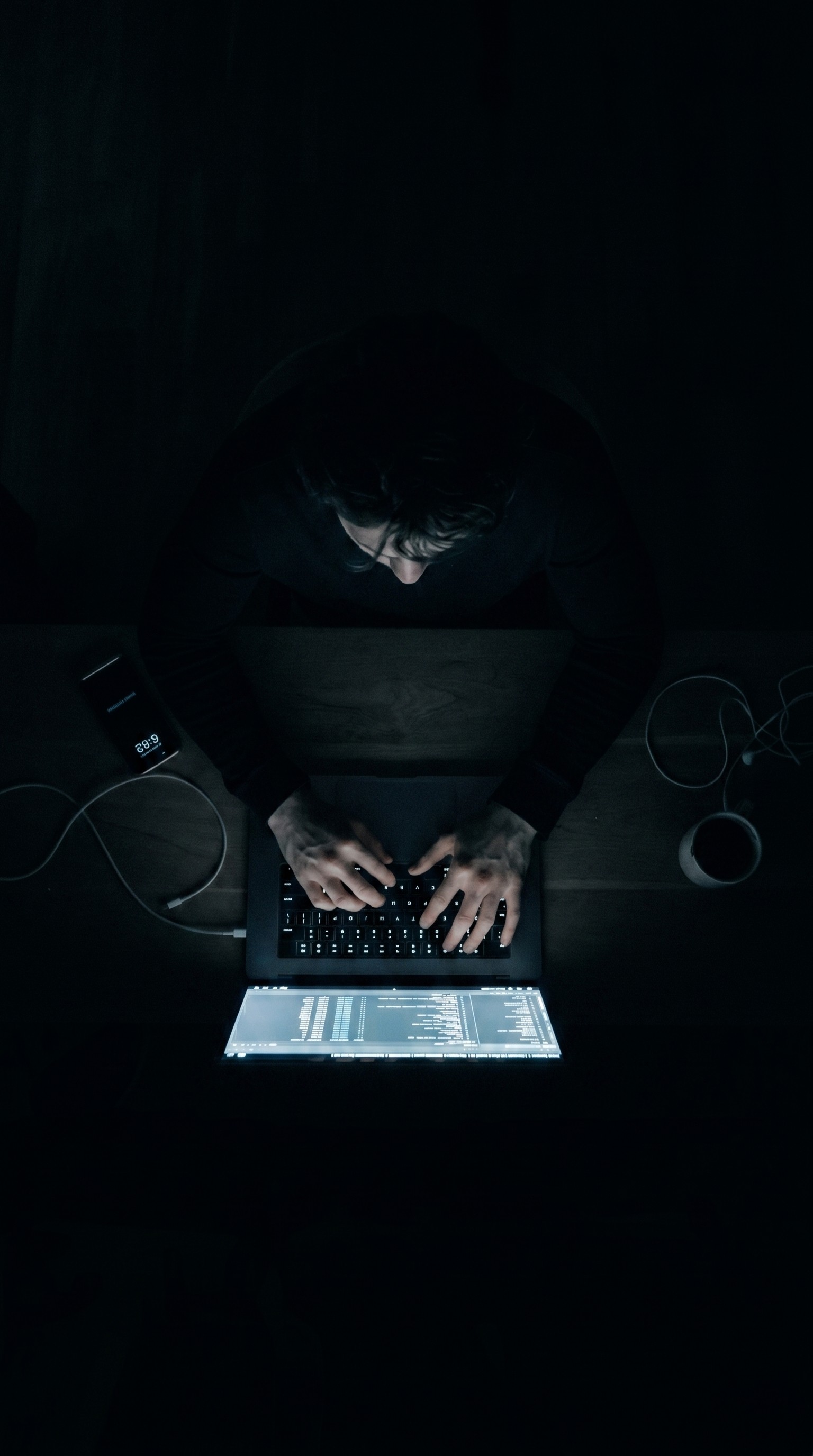 A person with his laptop