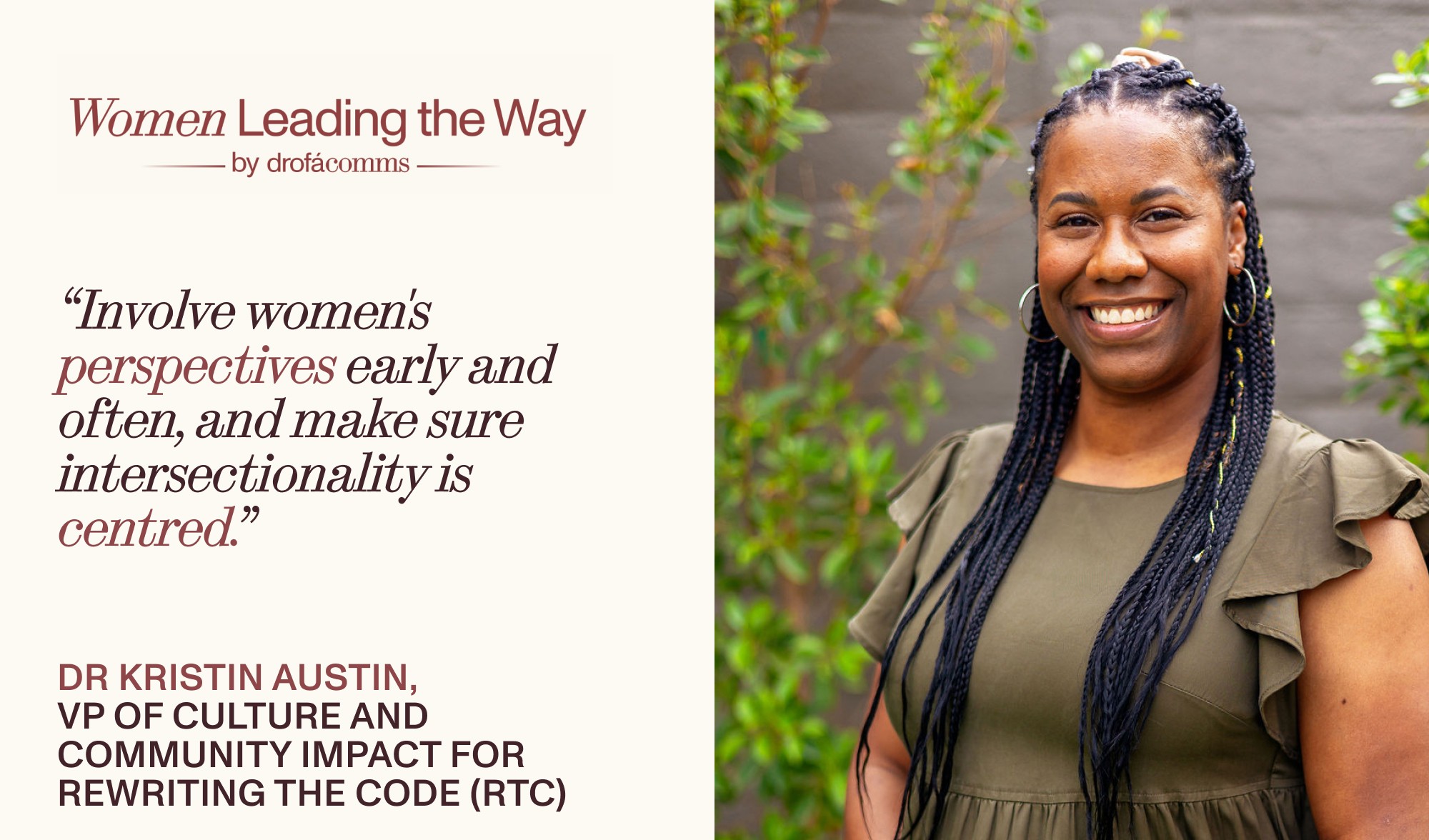 Dr Kristin Austin, VP of Culture and Community Impact for Rewriting the Code, on systemic causes of imposter syndrome in STEM