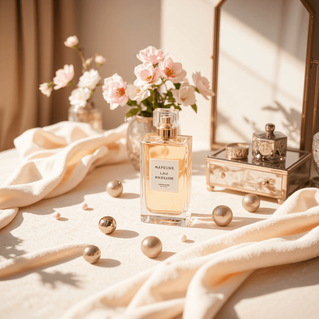 product photography of bottle of perfume