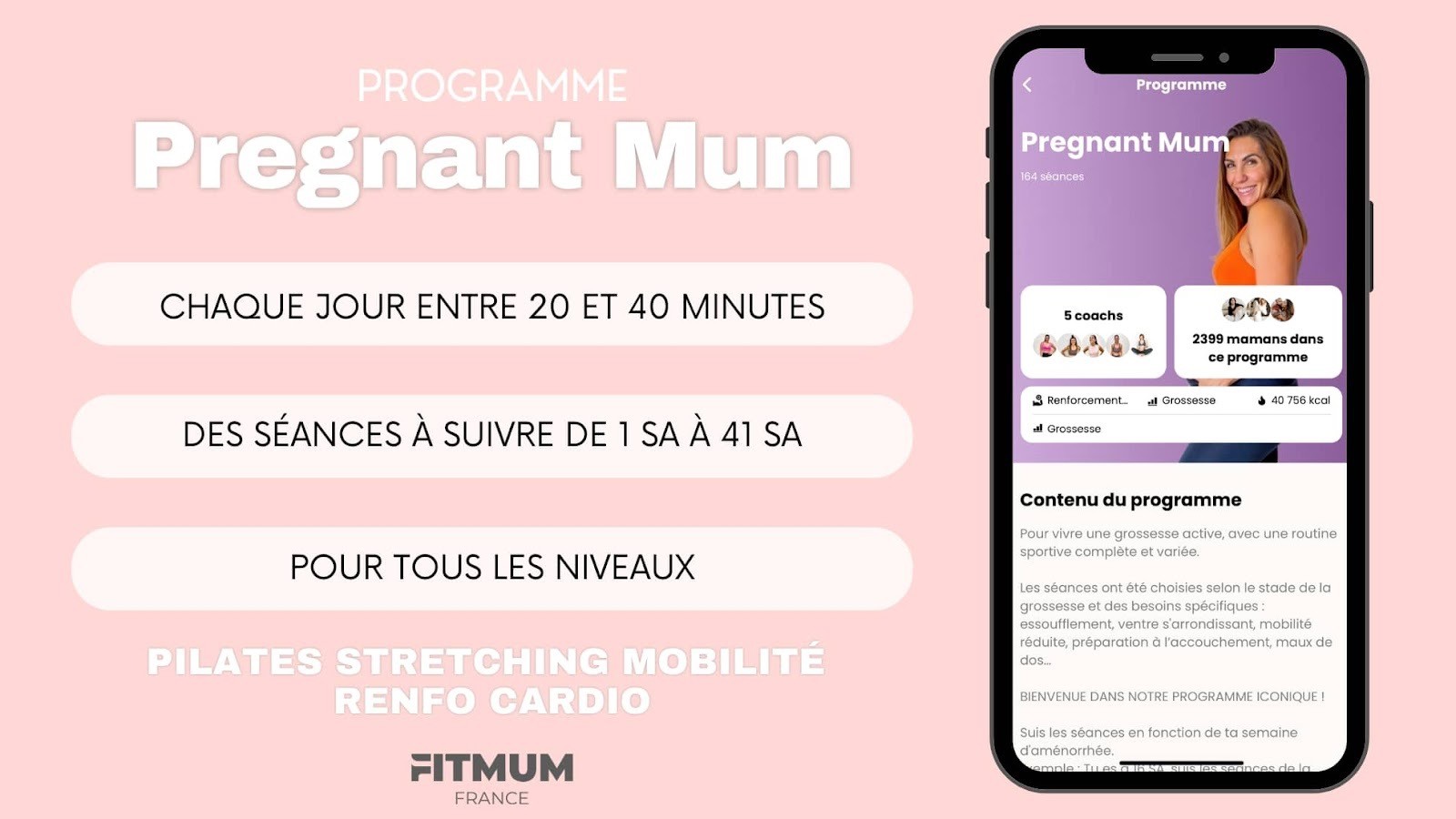Le programme Pregnant Mum de FitMum France : des séances évolutives, complètes et adaptées aux femmes enceintes