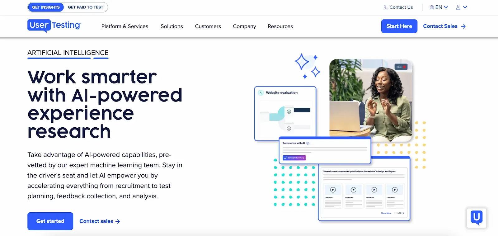 usertesting homepage