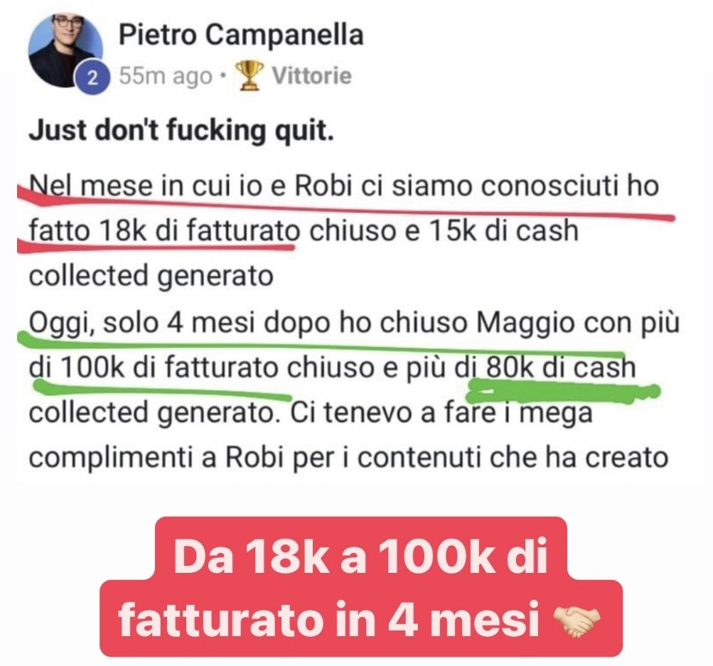 Screenshot Pietro Campanella — Founder agency