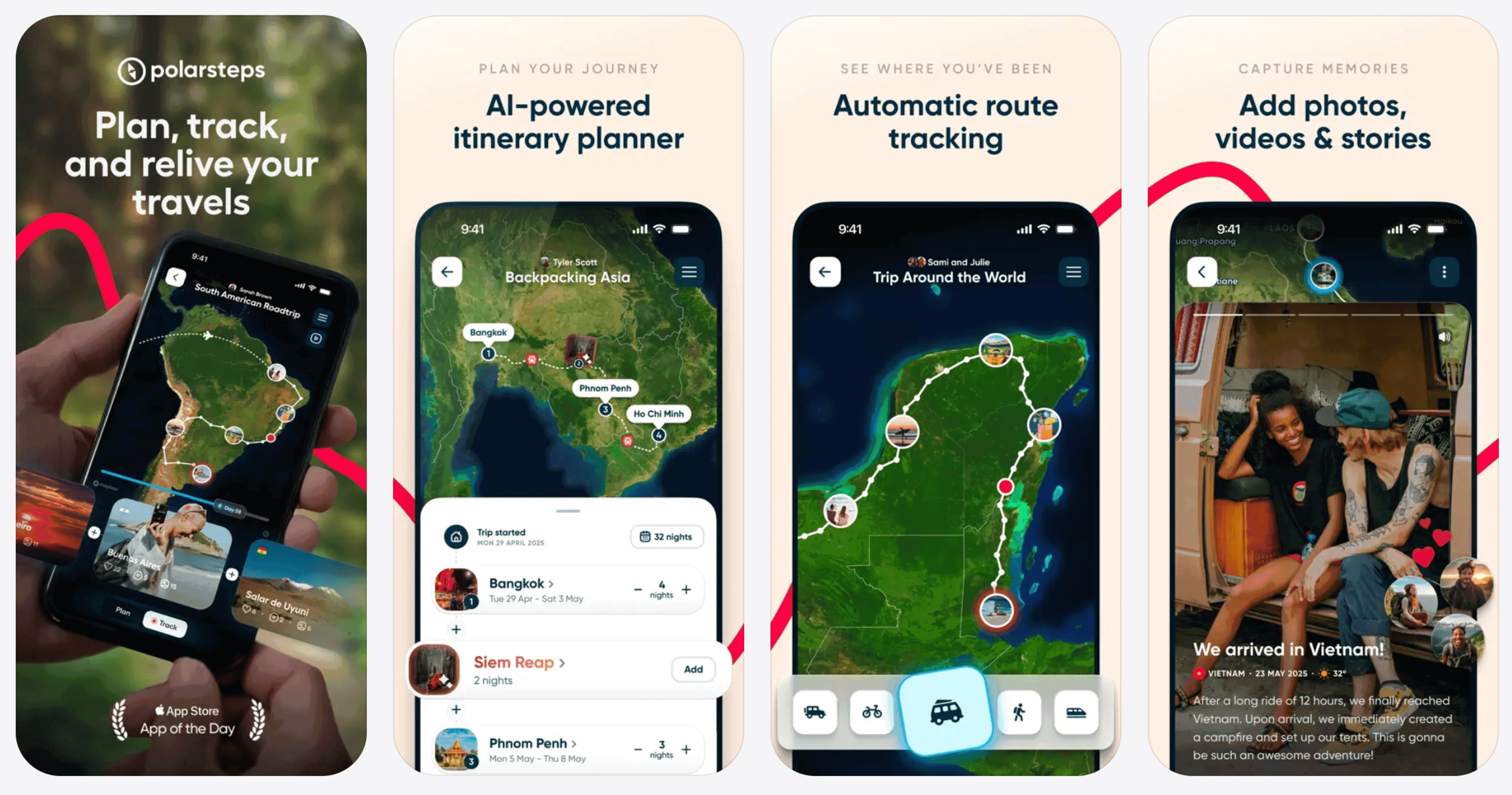Polarsteps travel app (best travel apps 2026)