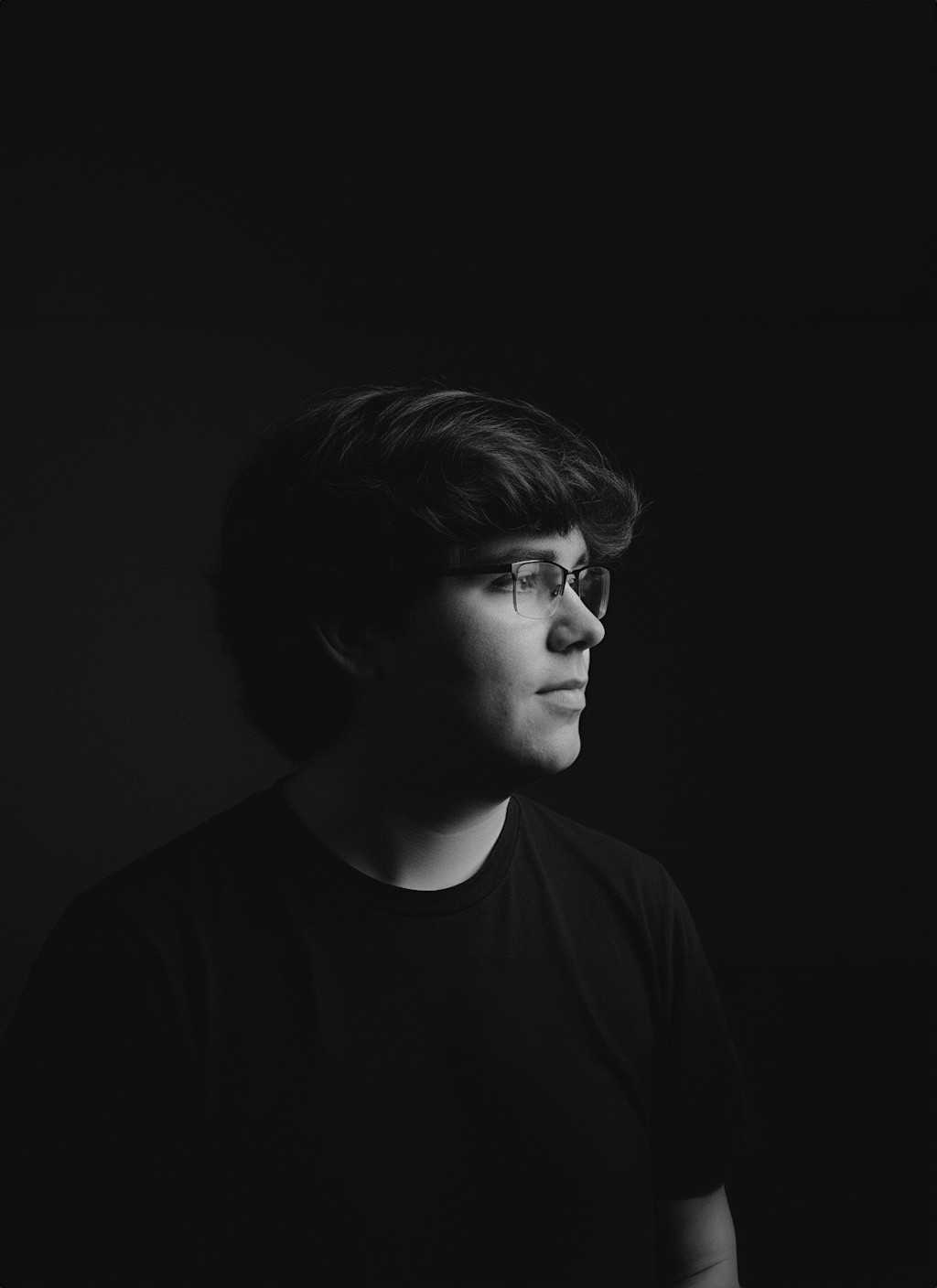 Portrait of man looking to the right