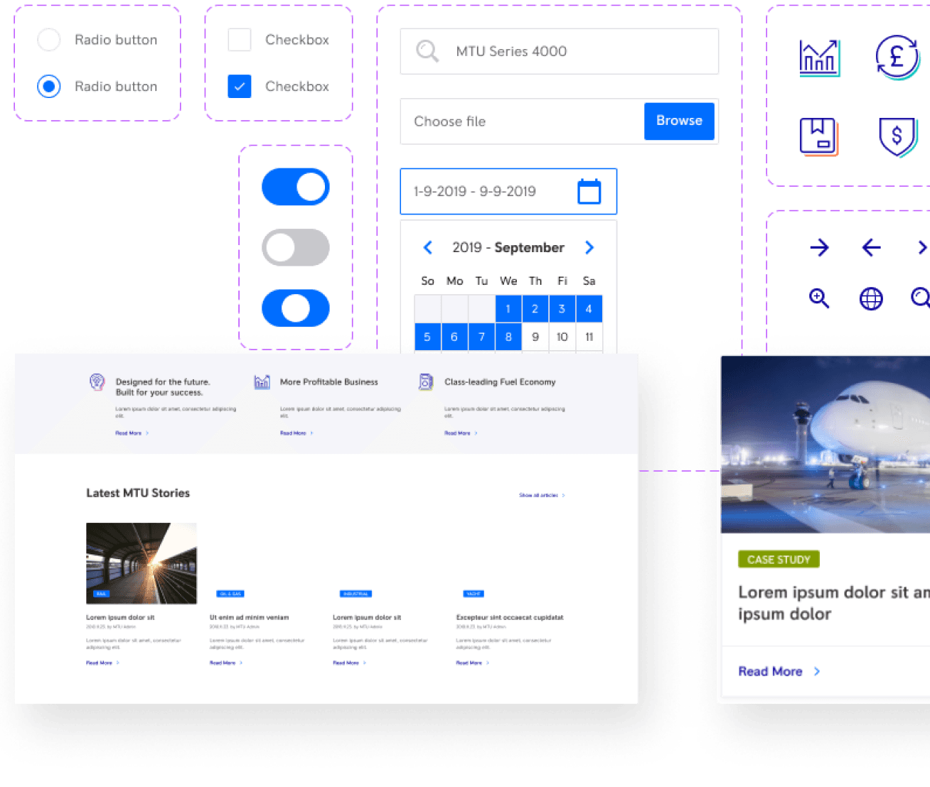 Components, modules from the mtu design system