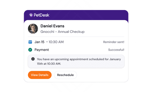 Mockup of an appointment reminder