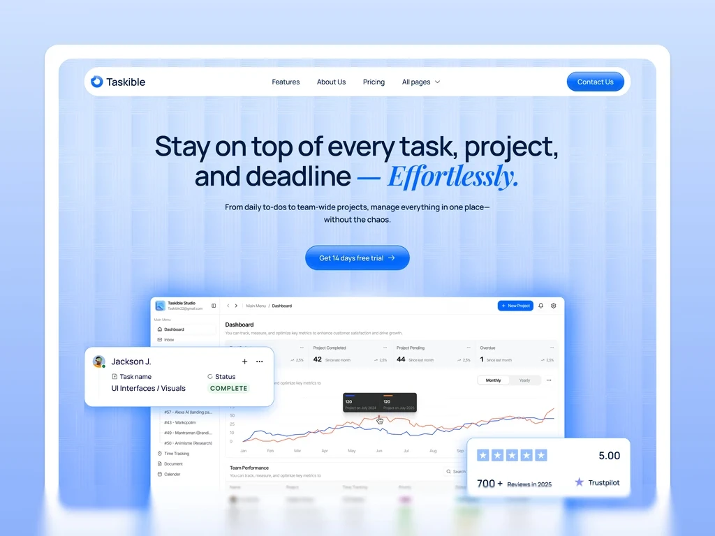 Taskible - Best Framer Templates for Indian Startups
