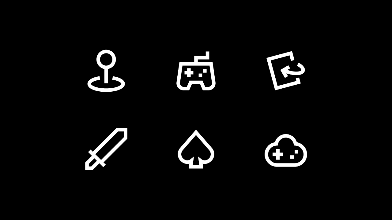 Sharp Line Gaming Icon Set