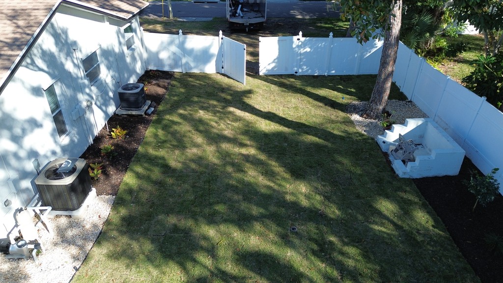 New sod in a fenced back yard