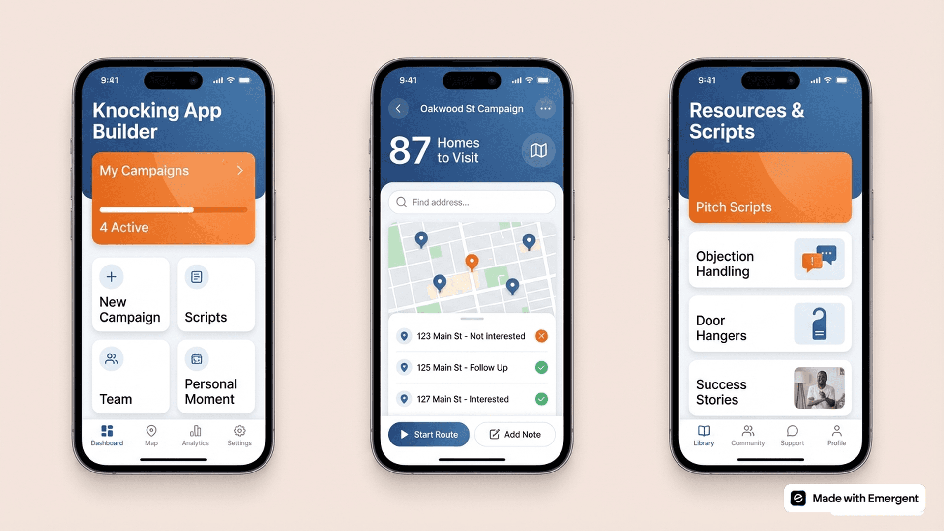 Real Estate Door Knocking App Made With Emergent
