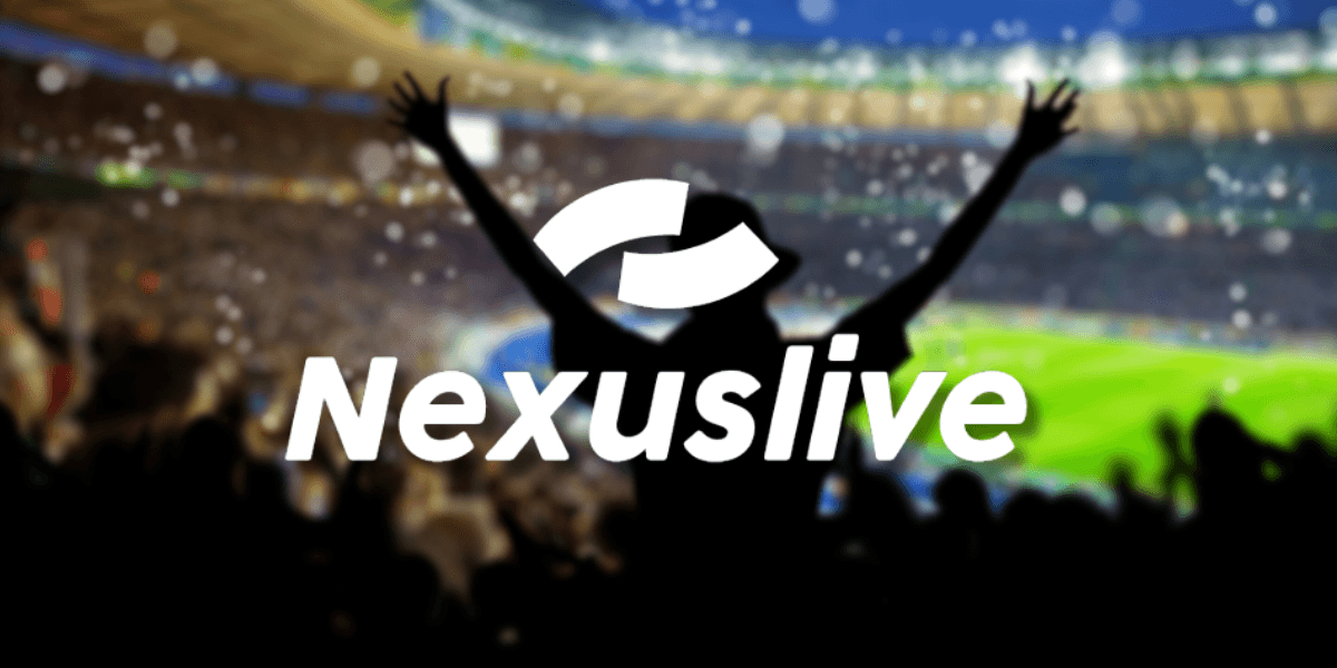 NexusLive logo with a live sports streaming interface, showcasing real-time data updates for various sports events.