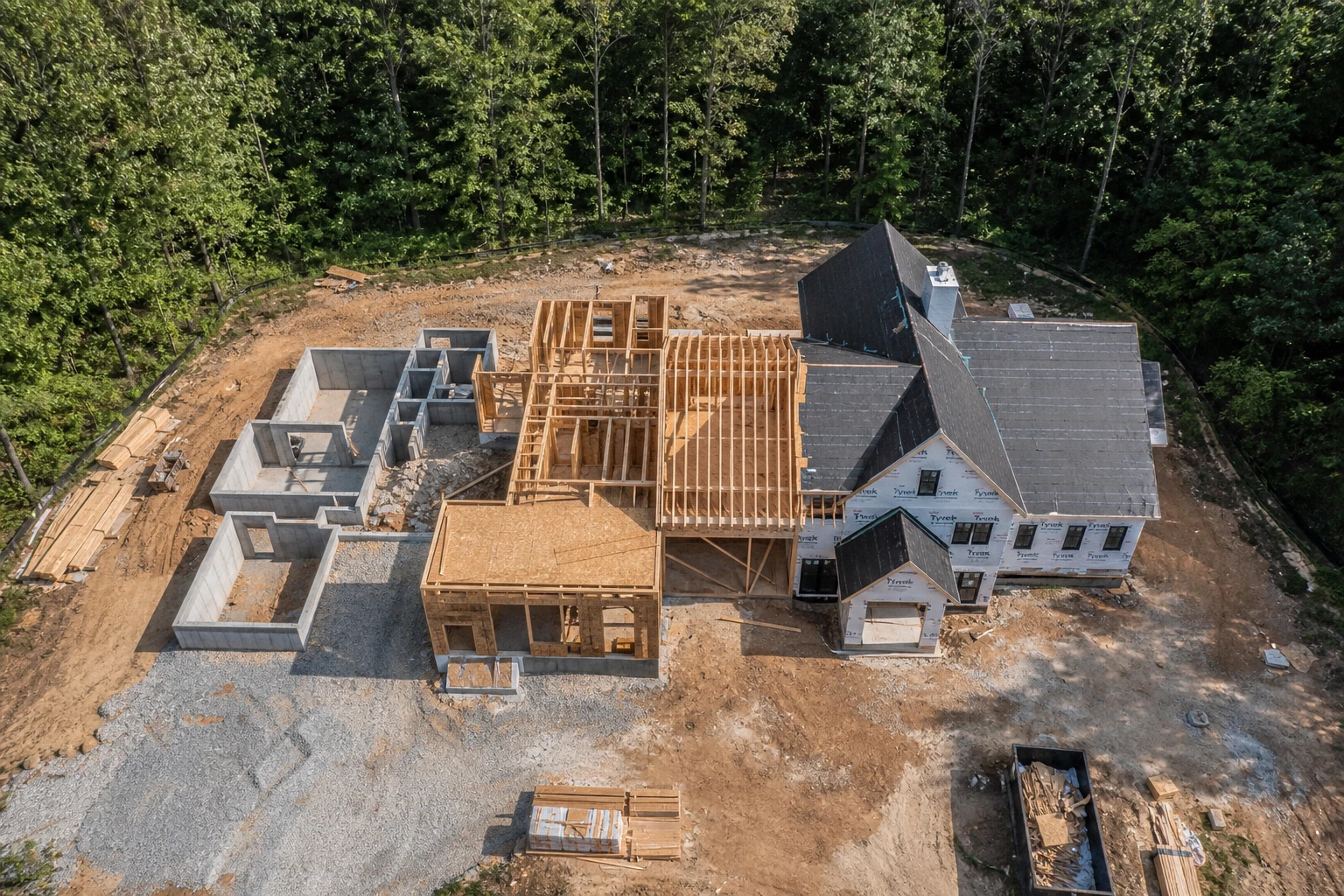 Construction timeline phases for building a custom home in North Carolina