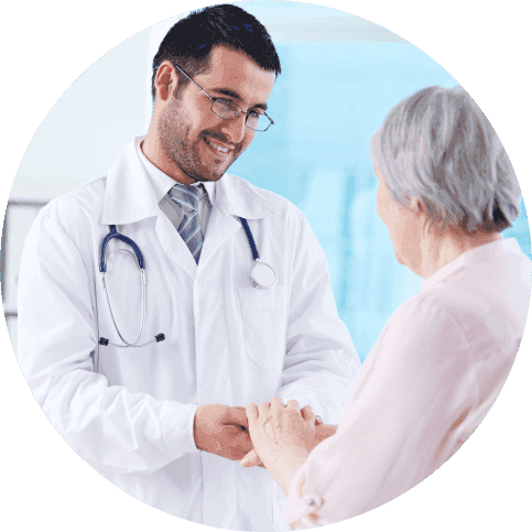 Doctor with patient