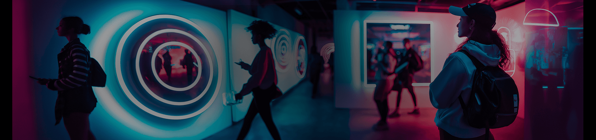 Folk besöker en mässa