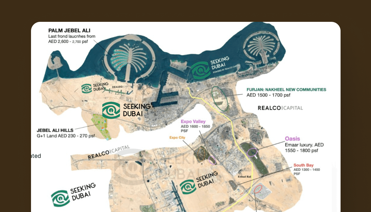 How do property valuations compare to Dubai South