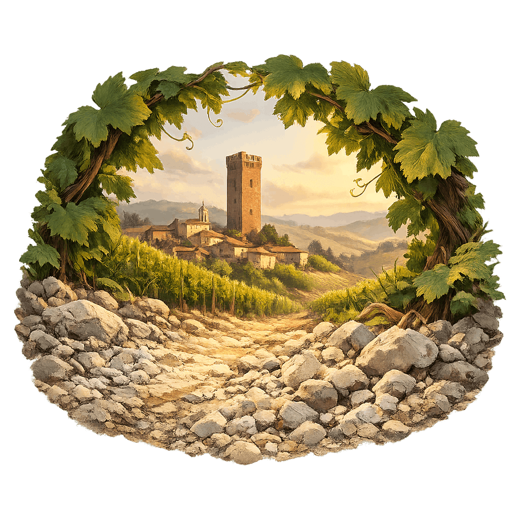 Detailed graphic of the Barbaresco wine region.