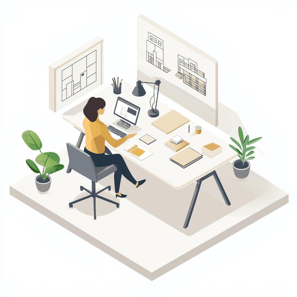 Illustration einer Konzeptentwicklung für ein Renovierungsprojekt