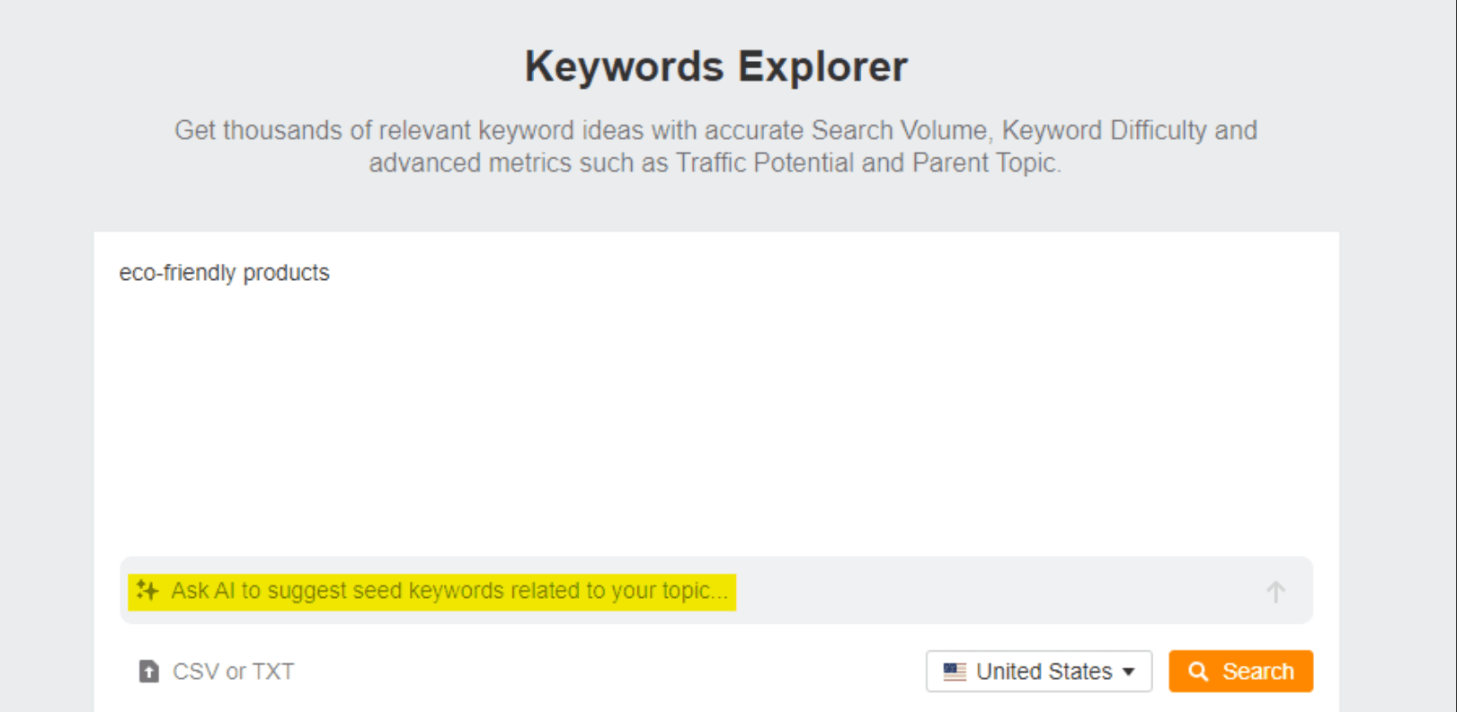 Ahrefs keyword explorer