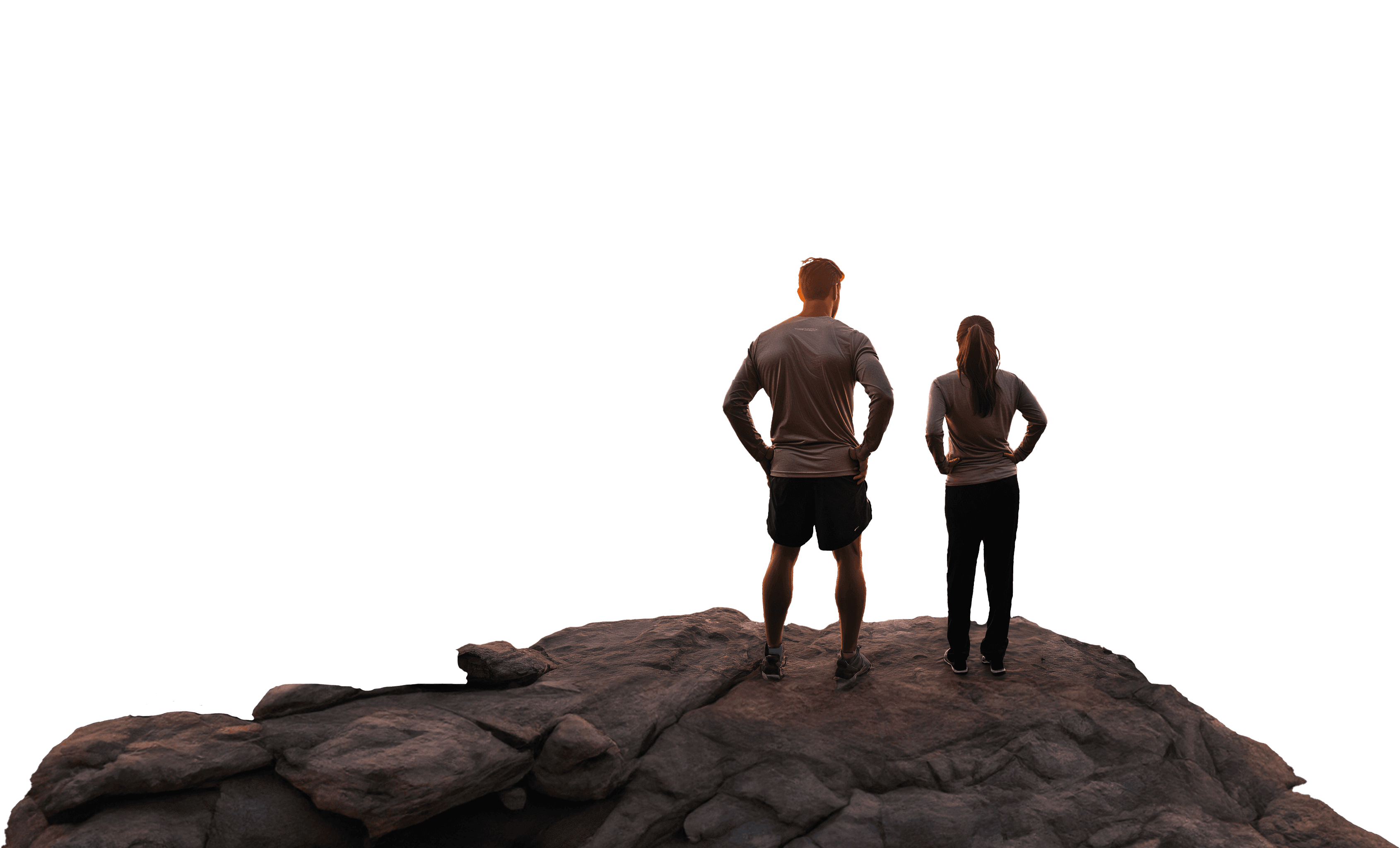 Man and woman on top of mountain